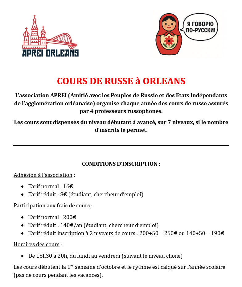 Cours de russe